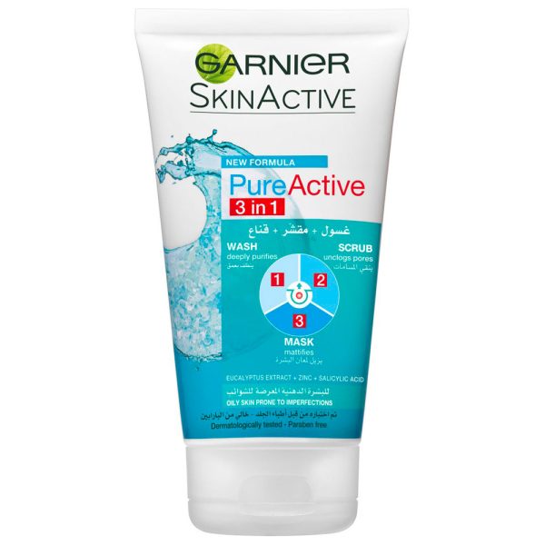 SkinActive - Gommage Nettoyant Pure Active 3en1 - 150ml