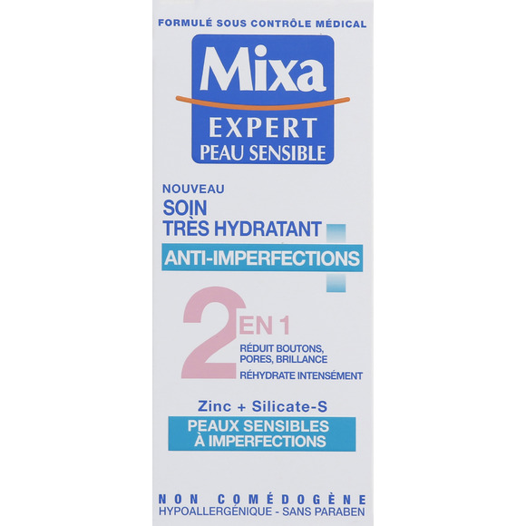 MIXA - Crème hydratante pour visage - Soin très hydratant anti-imperfections - 50 ml