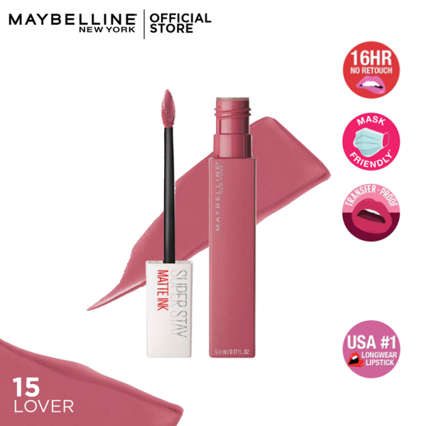 Maybelline - Rouge à lèvre Mat Liquide - Longue tenue - Superstay Matte Ink PINKS 5 ml - 15 LOVER