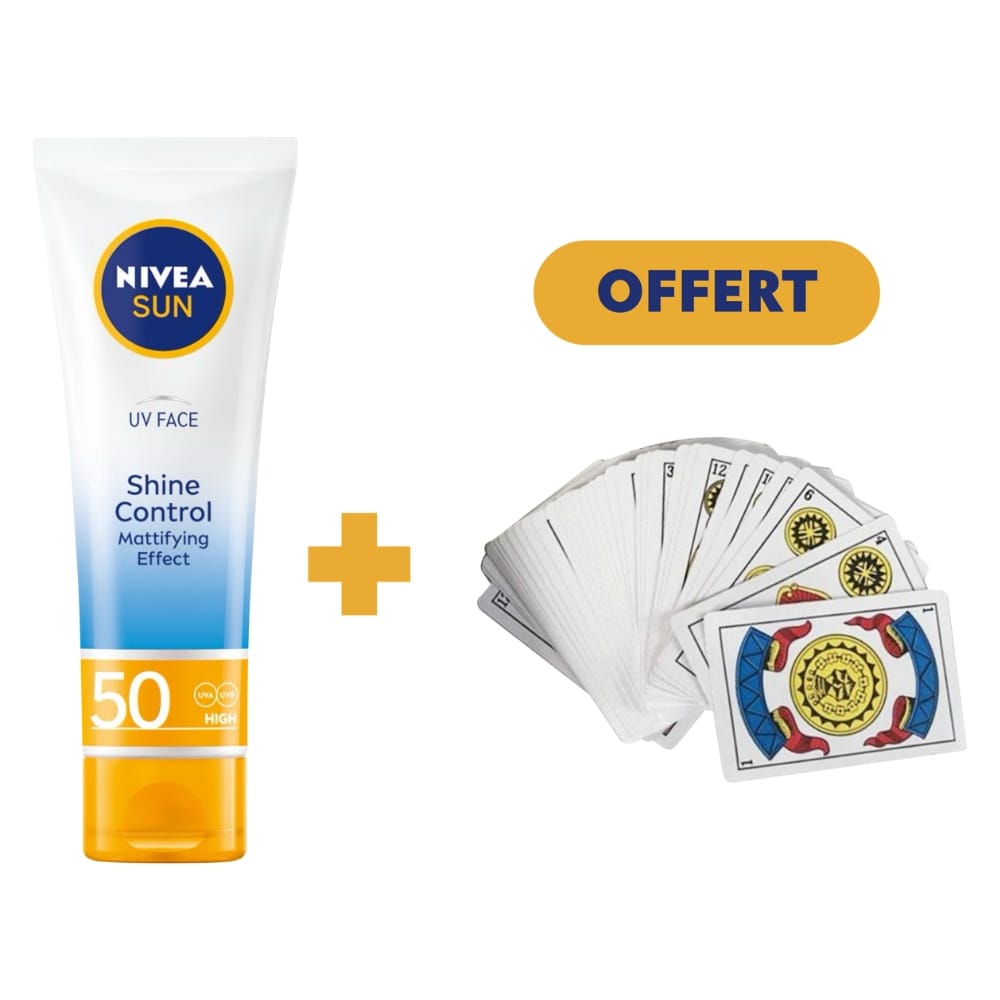 NIVEA SUN, Ecran Solaire UV, Shine Control, SPF 50, 50ml + Cadeau Exclusif